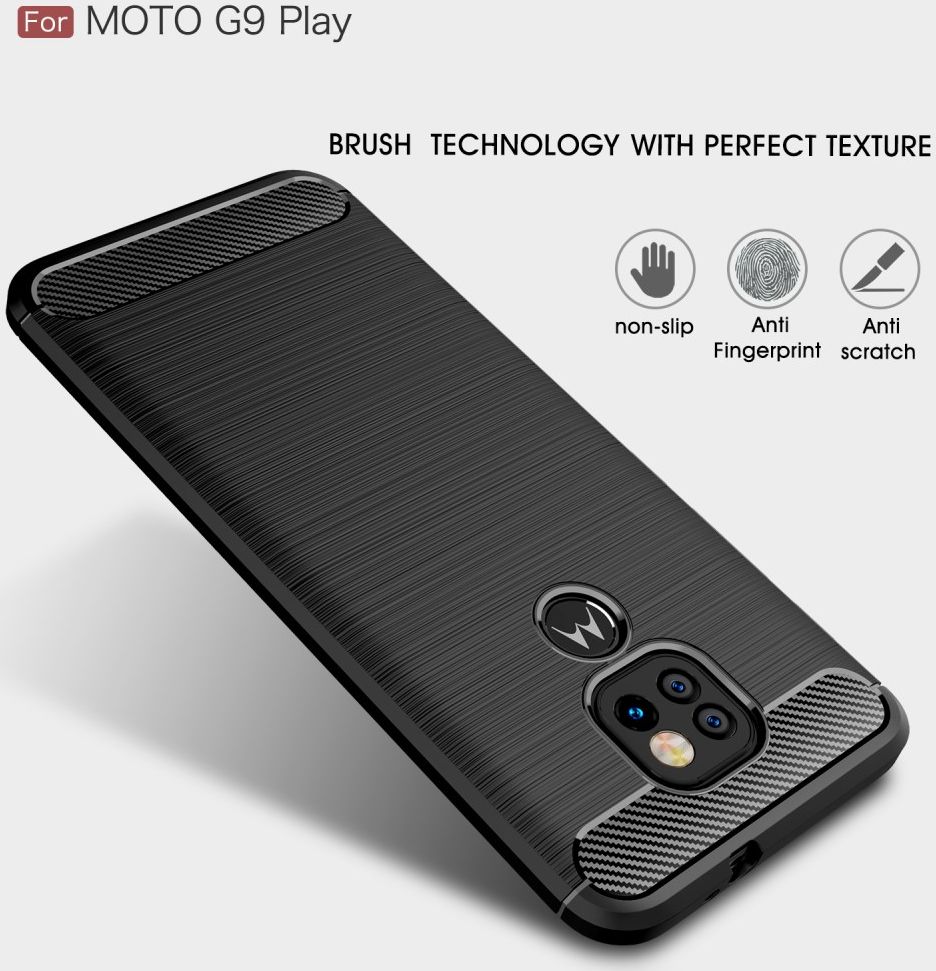 Motorola Moto G9 Play / Moto E7 Plus Geborsteld TPU Flexibel Zwart afbeelding 8