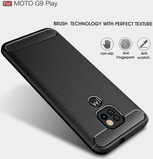 Motorola Moto G9 Play / Moto E7 Plus Geborsteld TPU Flexibel Zwart afbeelding 8