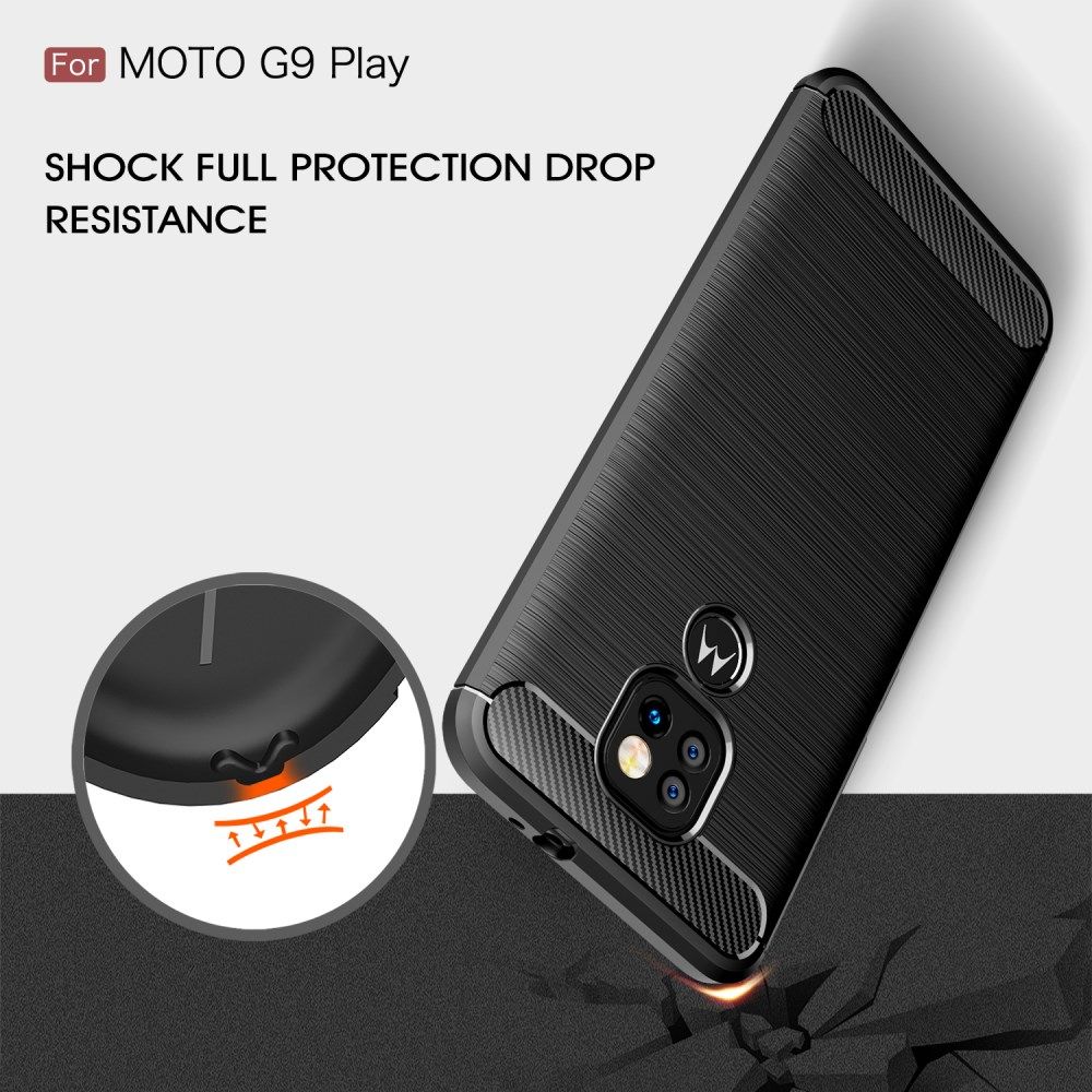 Motorola Moto G9 Play / Moto E7 Plus Geborsteld TPU Flexibel Zwart afbeelding 11