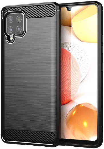 Samsung Galaxy A42 Hoesje Geborsteld TPU Flexibele Back Cover Zwart afbeelding 1