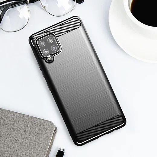 Samsung Galaxy A42 Hoesje Geborsteld TPU Flexibele Back Cover Zwart afbeelding 5