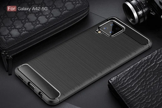 Samsung Galaxy A42 Hoesje Geborsteld TPU Flexibele Back Cover Zwart afbeelding 17