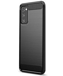 Samsung Galaxy S20 FE Hoesje Geborsteld TPU Back Cover Zwart afbeelding