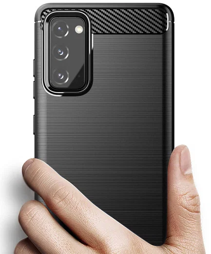 Samsung Galaxy S20 FE Hoesje Geborsteld TPU Back Cover Zwart afbeelding 2
