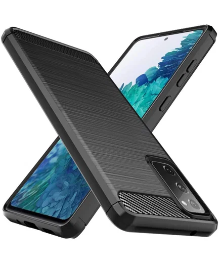 Samsung Galaxy S20 FE Hoesje Geborsteld TPU Back Cover Zwart afbeelding 5