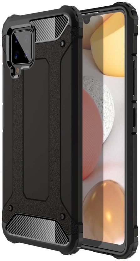 Samsung Galaxy A42 Hoesje Shock Proof Hybride Back Cover Zwart afbeelding 1