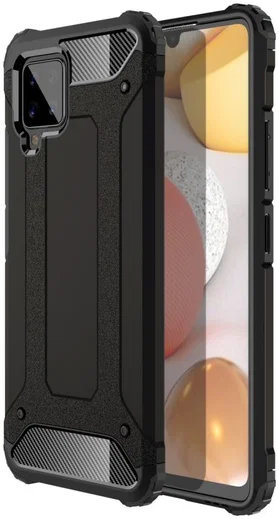 Samsung Galaxy A42 Hoesje Shock Proof Hybride Back Cover Zwart afbeelding 1