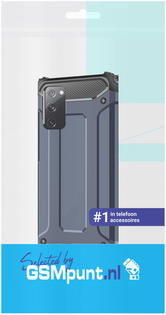 Samsung Galaxy S20 FE Hoesje Hybride Backcover Blauw afbeelding 2