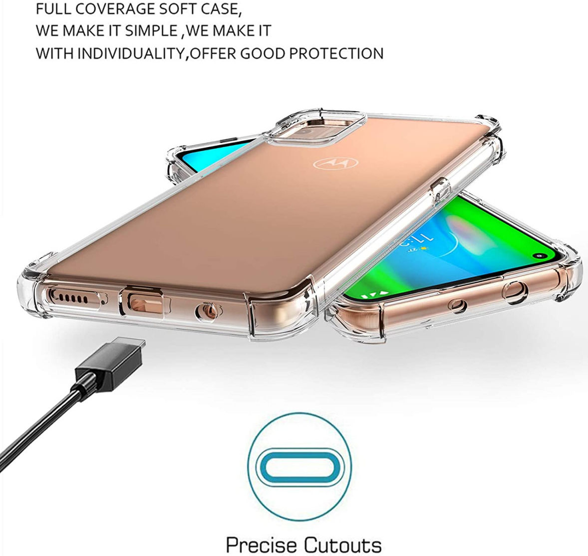 Motorola Moto G9 Plus Schokbestendig en Dun TPU Transparant afbeelding 11