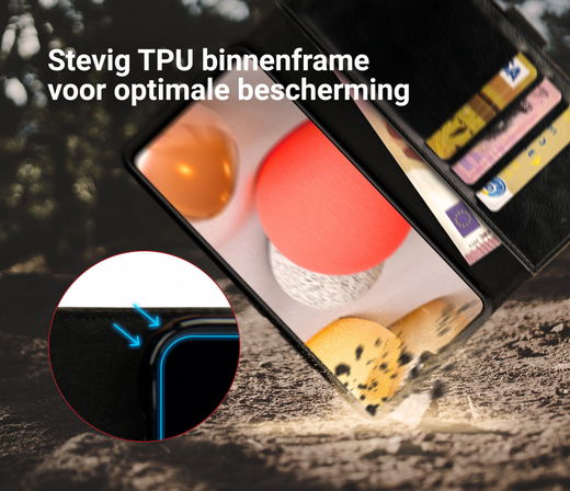 Rosso Element Samsung Galaxy A42 Hoesje Book Cover Zwart afbeelding 6