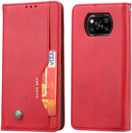 Xiaomi Poco X3/X3 Pro Hoesje Portemonnee Book Case Kunstleer Rood afbeelding 4