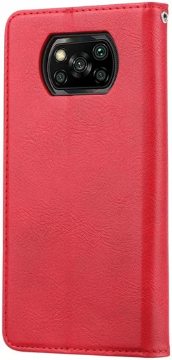 Xiaomi Poco X3/X3 Pro Hoesje Portemonnee Book Case Kunstleer Rood afbeelding 3