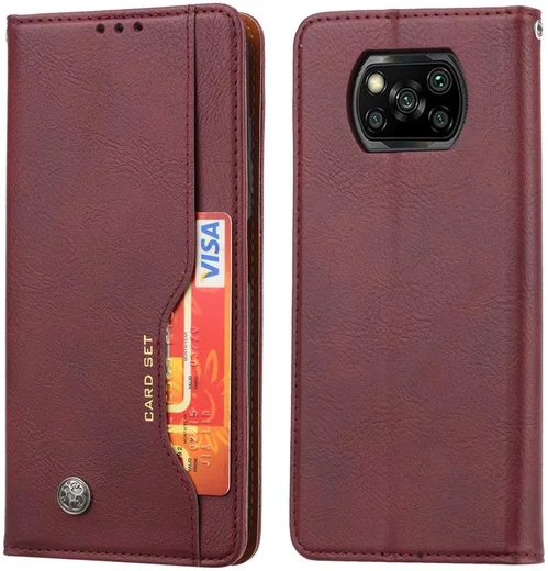 Xiaomi Poco X3/X3 Pro Hoesje Portemonnee Book Case Kunstleer Bordeaux afbeelding 4