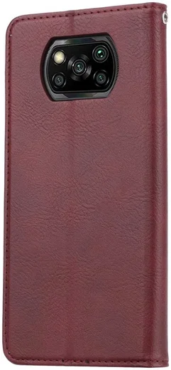 Xiaomi Poco X3/X3 Pro Hoesje Portemonnee Book Case Kunstleer Bordeaux afbeelding 3