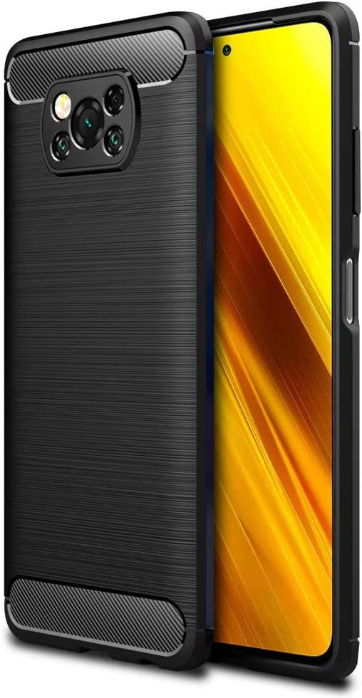 Xiaomi Poco X3/X3 Pro Hoesje Geborsteld TPU Flexibele Back Cover Zwart afbeelding 1