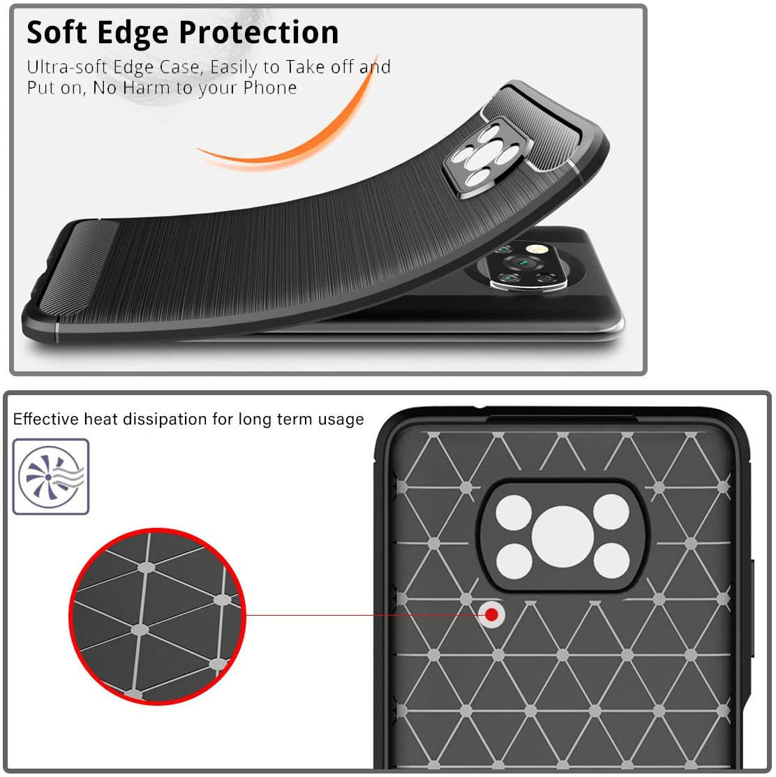 Xiaomi Poco X3/X3 Pro Hoesje Geborsteld TPU Flexibele Back Cover Zwart afbeelding 8