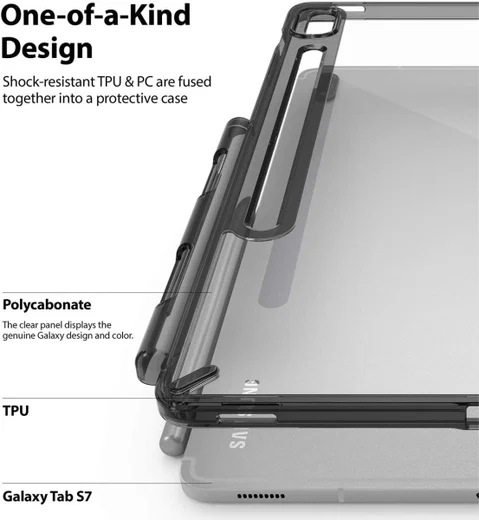 Ringke Fusion Samsung Galaxy Tab S7 Hoes Smoke Black afbeelding 10