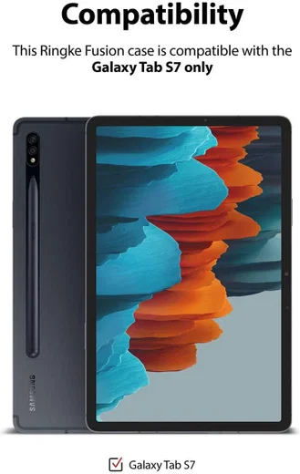 Ringke Fusion Samsung Galaxy Tab S7 Hoes Smoke Black afbeelding 9