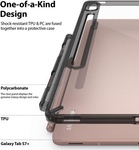 Ringke Fusion Samsung Galaxy Tab S7+ / S8+ Hoes Smoke Black afbeelding 3