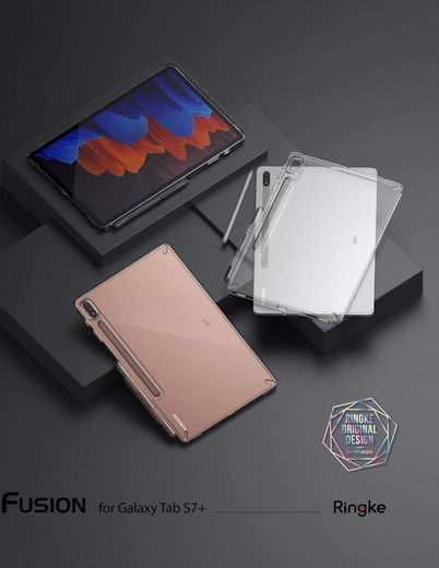 Ringke Fusion Samsung Galaxy Tab S7+ / S8+ Hoes Smoke Black afbeelding 7