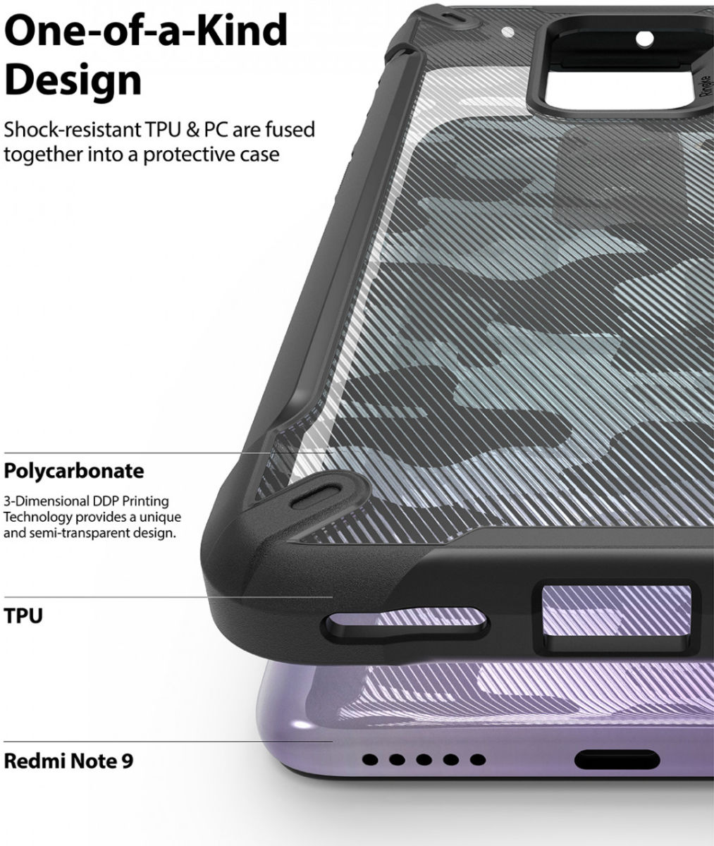 Ringke Fusion X Xiaomi Redmi Note 9 Hoesje Zwart afbeelding 6