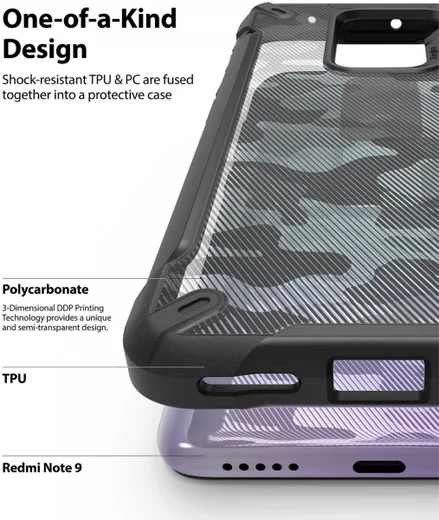 Ringke Fusion X Xiaomi Redmi Note 9 Hoesje Zwart afbeelding 6