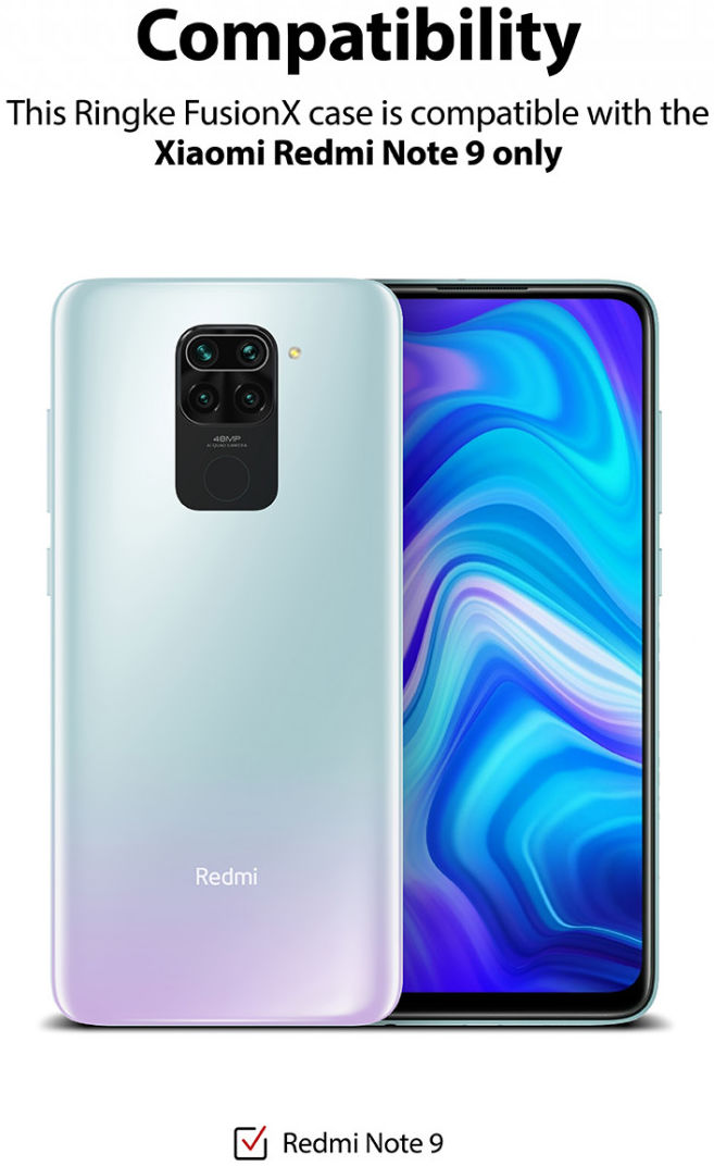 Ringke Fusion X Xiaomi Redmi Note 9 Hoesje Zwart afbeelding 9