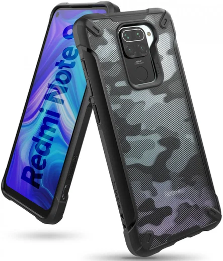 Ringke Fusion X Xiaomi Redmi Note 9 Hoesje Camo Zwart afbeelding 1