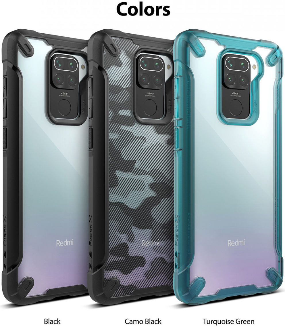 Ringke Fusion X Xiaomi Redmi Note 9 Hoesje Camo Zwart afbeelding 10
