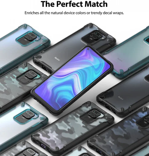 Ringke Fusion X Xiaomi Redmi Note 9 Hoesje Camo Zwart afbeelding 7