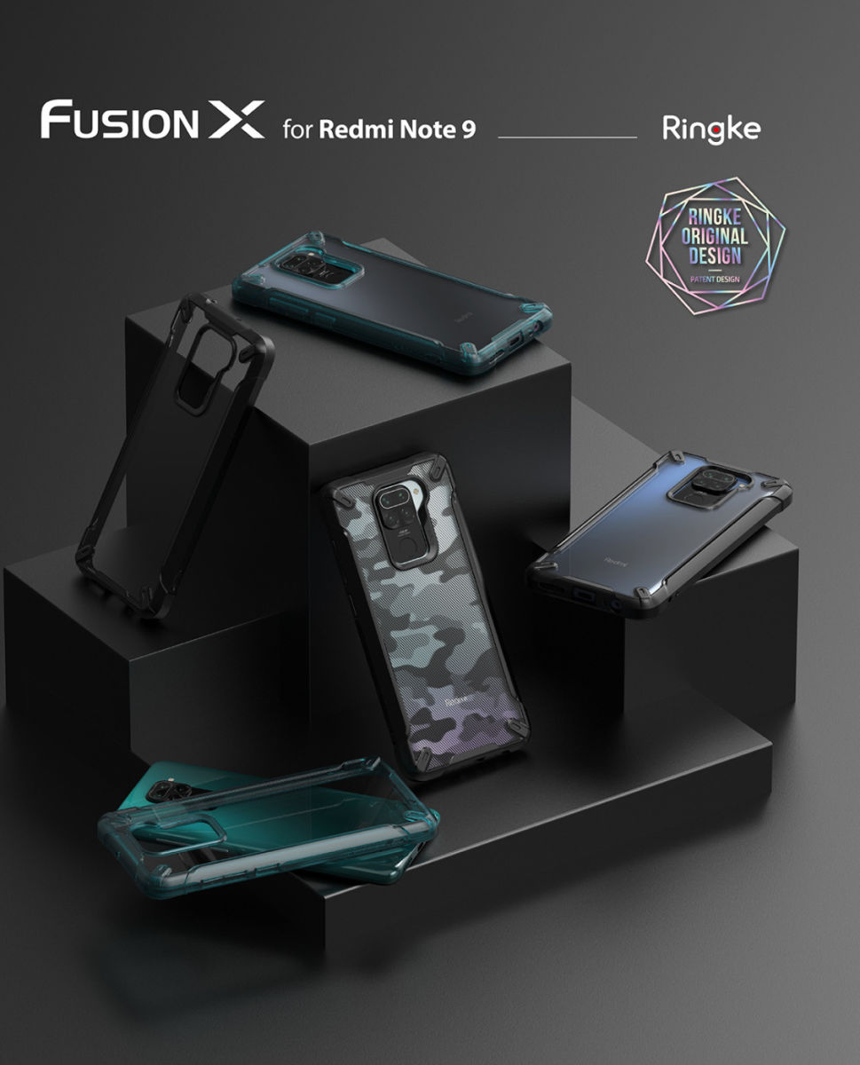 Ringke Fusion X Xiaomi Redmi Note 9 Hoesje Camo Zwart afbeelding 9
