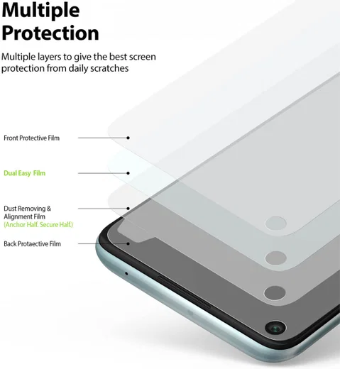Ringke Dual Easy Wing Xiaomi Redmi Note 9 Screenprotector (Duo Pack) afbeelding 2
