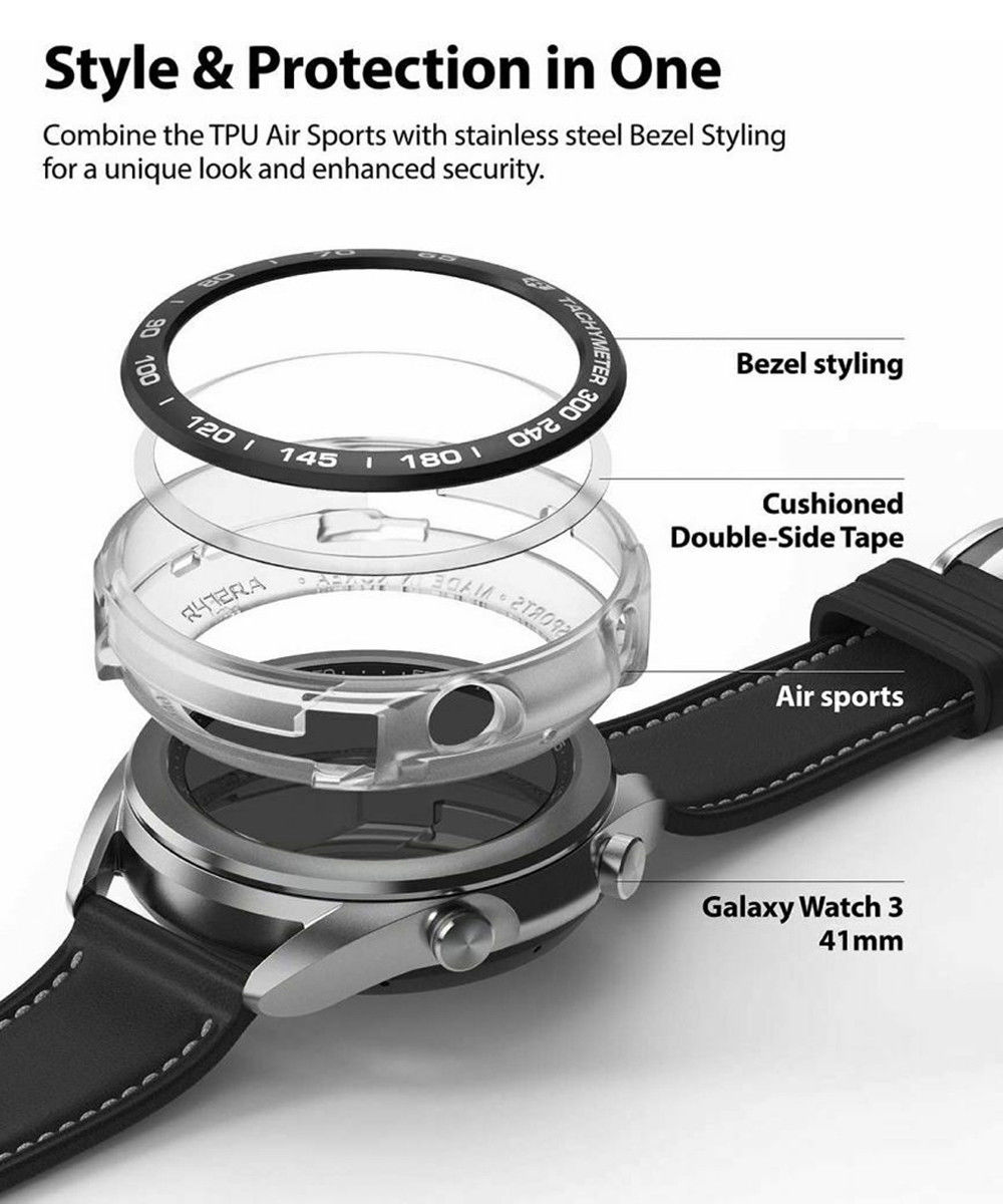 Ringke Air Sports Bezel Styling Galaxy Watch 3 41MM Combo Pack Zwart afbeelding 3