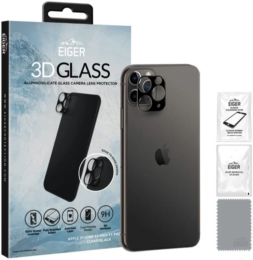 Eiger Apple iPhone 11 Pro / Pro Max Camera Protector Glass Gebogen afbeelding 4