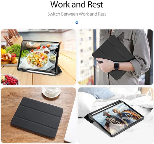 Dux Ducis Osom Series Apple iPad Air 2020 / 2022 Hoes Tri-Fold Zwart afbeelding 11