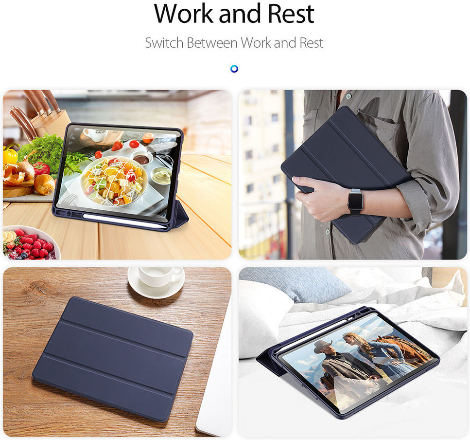 Dux Ducis Osom Series Apple iPad Air 2020 / 2022 Hoes Tri-Fold Blauw afbeelding 10
