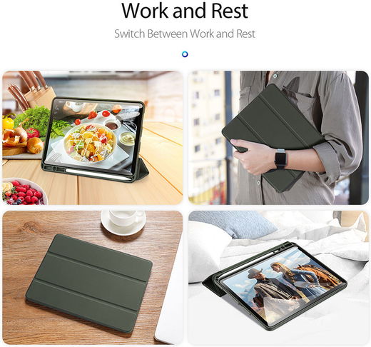Dux Ducis Osom Series Apple iPad Air 2020 / 2022 Hoes Tri-Fold Groen afbeelding 11