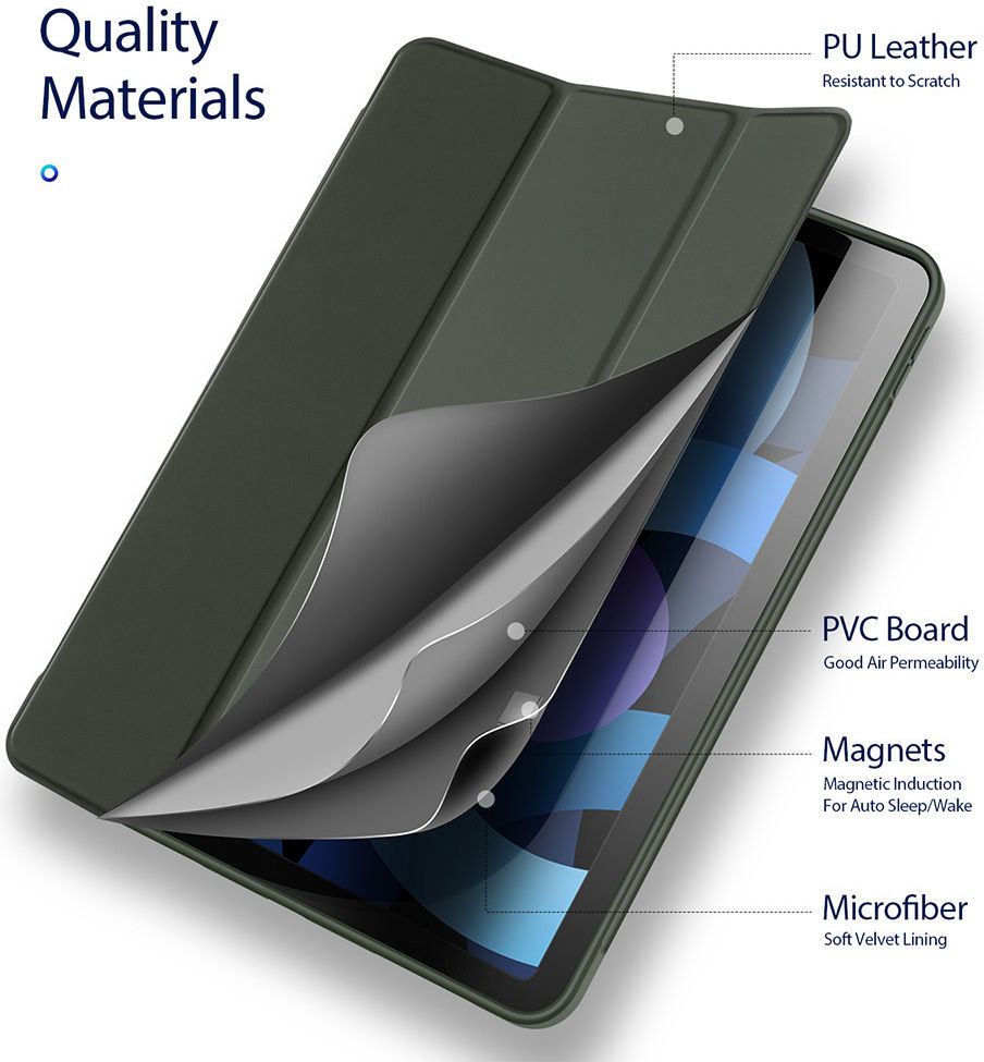 Dux Ducis Osom Series Apple iPad Air 2020 / 2022 Hoes Tri-Fold Groen afbeelding 5