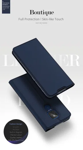 Dux Ducis Skin Pro Series Motorola Moto E7 Plus Flip Hoesje Blauw afbeelding 6