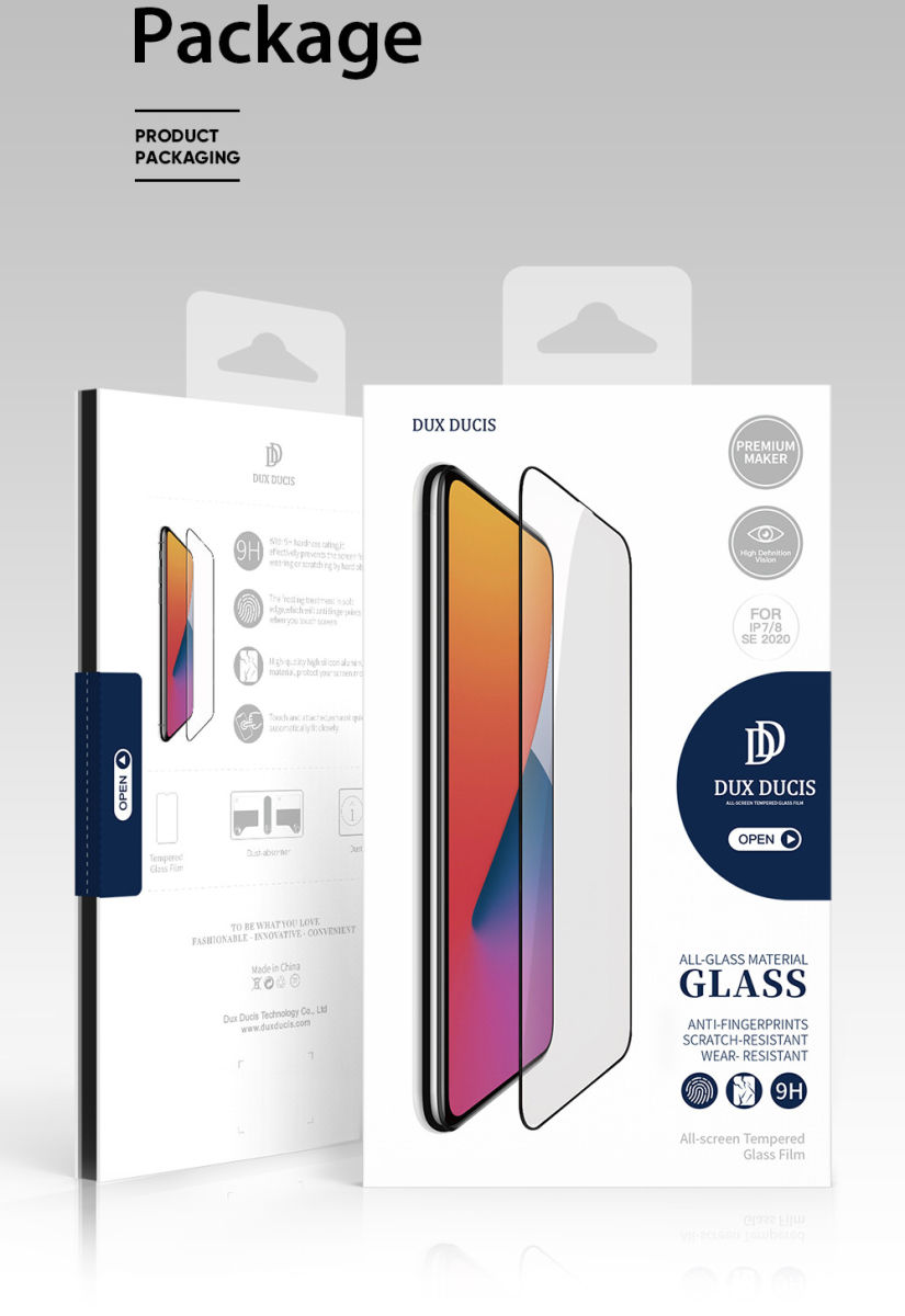 Dux Ducis iPhone 8 / 7 / SE 2020 / 2022 Tempered Glass Screenprotector afbeelding 12