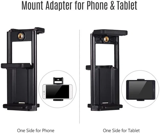 Telefoon en Tablet Houder Adapter voor Tripod en Selfiestick Zwart afbeelding 3