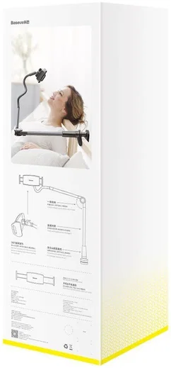 Baseus 360° Verstelbare Tablet en Telefoonhouder Bureau en Bed Grijs afbeelding 21