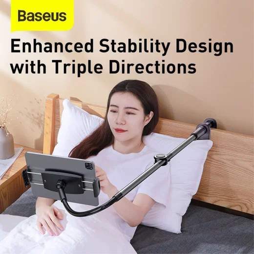 Baseus 360° Verstelbare Tablet en Telefoonhouder Bureau en Bed Grijs afbeelding 12
