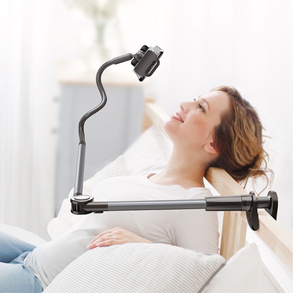 Baseus 360° Verstelbare Tablet en Telefoonhouder Bureau en Bed Grijs afbeelding 5