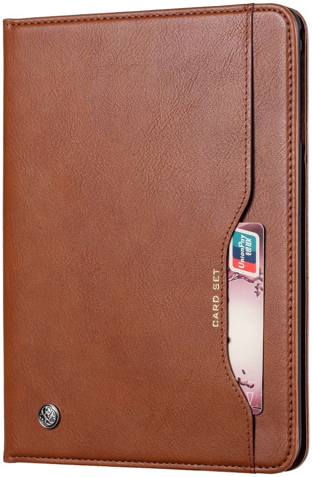 Apple iPad 10.2 2019 / 2020 / 2021 Portemonnee Tri-Fold Hoes Bruin afbeelding 1