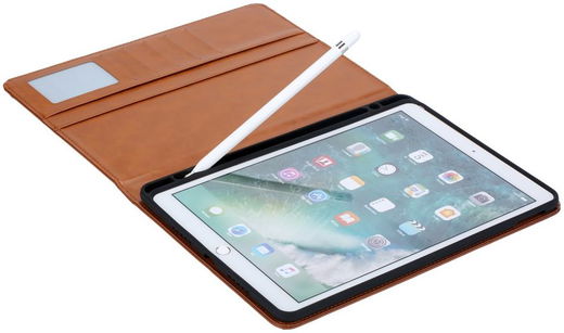 Apple iPad 10.2 2019 / 2020 / 2021 Portemonnee Tri-Fold Hoes Bruin afbeelding 4