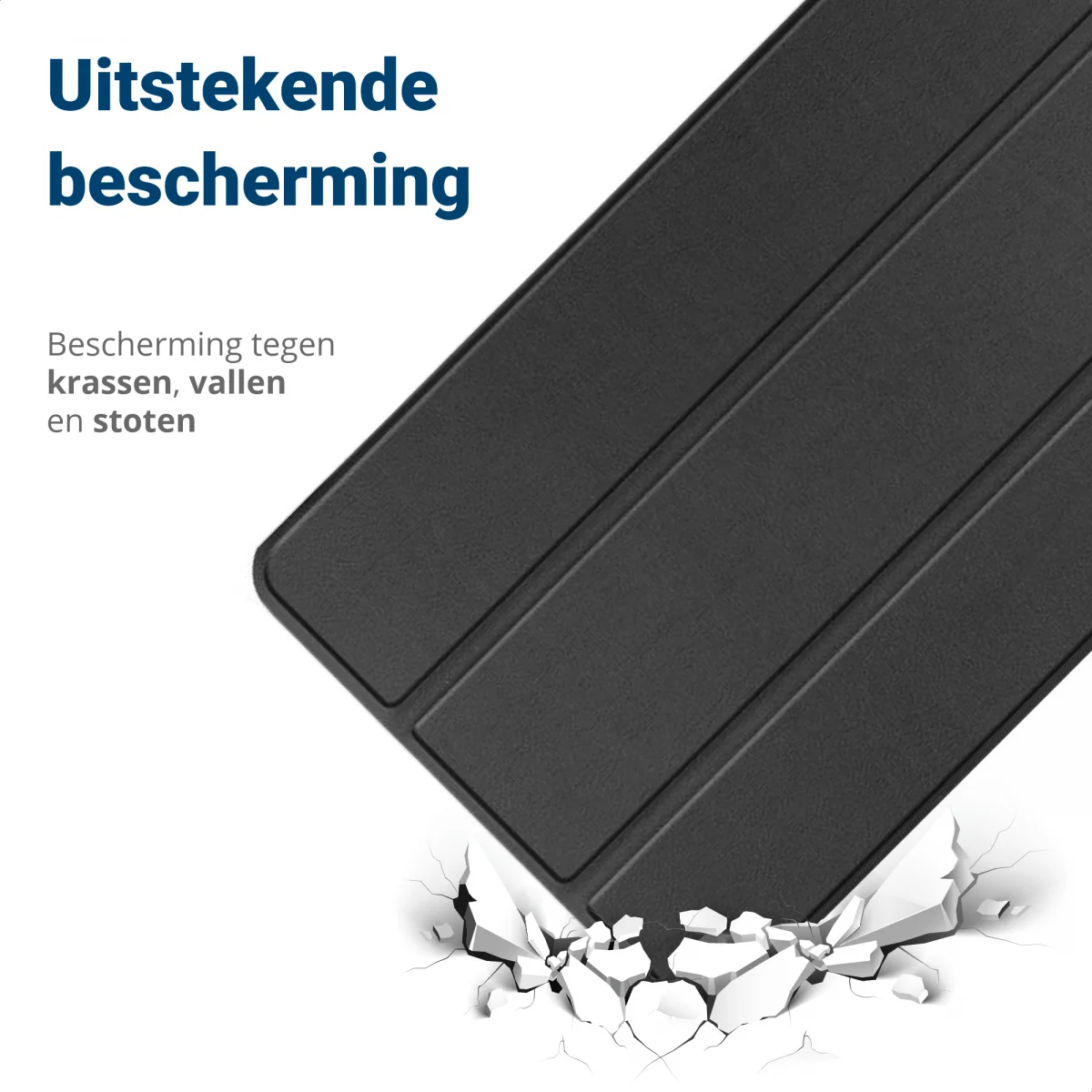 iPad 10.2 2019 / 2020 / 2021 Tri-Fold Book Case met Standaard Zwart afbeelding 2