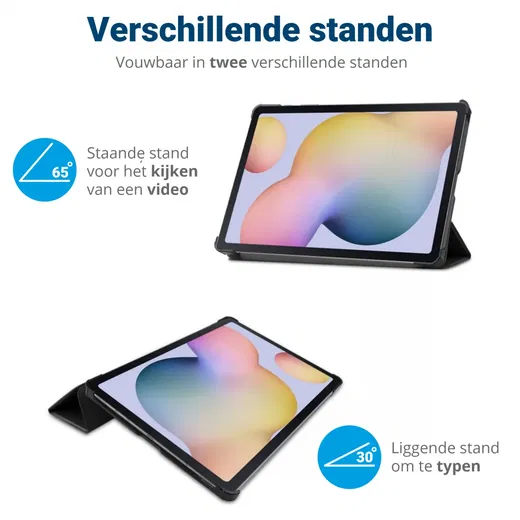 iPad 10.2 2019 / 2020 / 2021 Tri-Fold Book Case met Standaard Zwart afbeelding 5