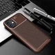 Apple iPhone 12 Mini Hoesje Carbon Fiber Back Cover Bruin afbeelding 3