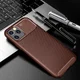 Apple iPhone 12 Pro Max Hoesje Siliconen Carbon Back Cover Bruin afbeelding 3